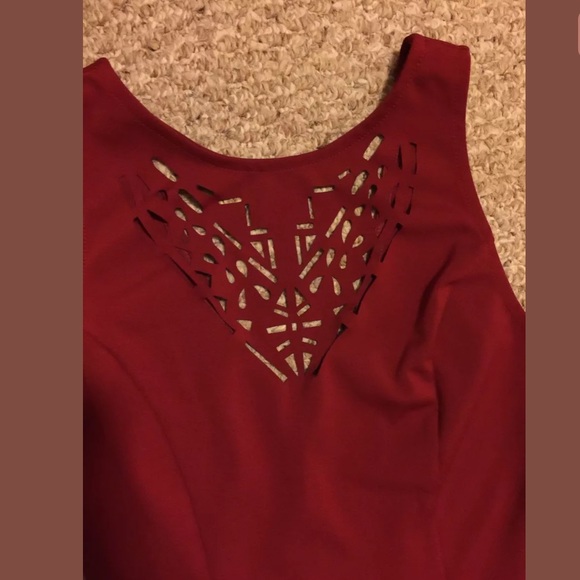 Forever 21 Red Laser cut dress. Size Small - Picture 2 of 4